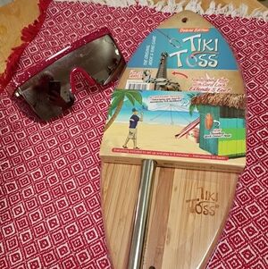 TIKI TOSS DELUXE EDITION NEW IN PKG HOOK & RING GAME BAMBOO SURFBOARD